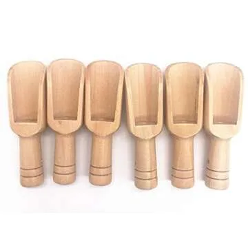 LEEUEE Mini Wooden Scoops for Bath & Essential Oils