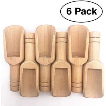 LEEUEE Mini Wooden Scoops for Bath & Essential Oils