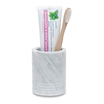 JIMEI Natural Marble Toothbrush Holder Elegant Design