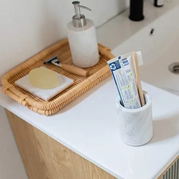 JIMEI Natural Marble Toothbrush Holder Elegant Design