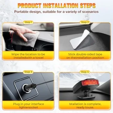 Portable 12V Car Heater for Fast Defrosting and Comfort