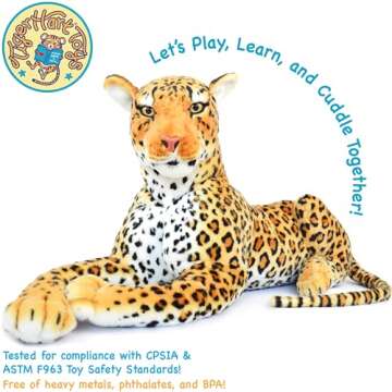 TigerHart Lahari The Leopard - 42 Inch (Tail Measurement Not Included) Big Stuffed Animal Plush Cat