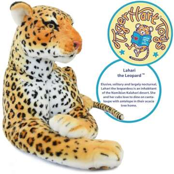 TigerHart Lahari The Leopard - 42 Inch (Tail Measurement Not Included) Big Stuffed Animal Plush Cat