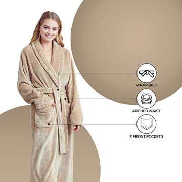 Women’s Comfortable Fleece Bathrobe – Plush Soft Robe for Women