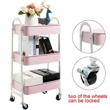 AGTEK Makeup Cart - Stylish 3-Tier Utility Organizer