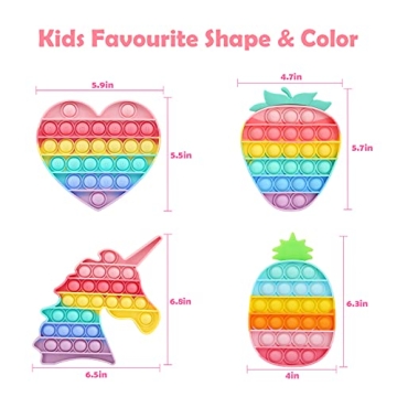 HiUnicorn Pop Poppers - 4 Pack Unicorn Fidget Toy Set