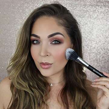 Domed Blush Bronzer Brush - Beauty Junkees Duo Fiber Contour Brush for Contouring, Sculpting, Highli...