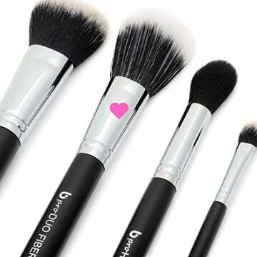 Domed Blush Bronzer Brush - Beauty Junkees Duo Fiber Contour Brush for Contouring, Sculpting, Highlighting, Blending, Buffing with Powder Cream Liquid Cosmetics, Synthetic, Vegan Makeup Brushes