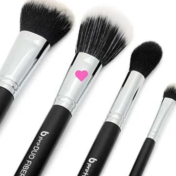 Domed Blush Bronzer Brush - Beauty Junkees Duo Fiber Contour Brush for Contouring, Sculpting, Highlighting, Blending, Buffing with Powder Cream Liquid Cosmetics, Synthetic, Vegan Makeup Brushes
