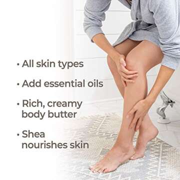 Plant Therapy Naturally Unscented Whipped Shea Body Butter 8 oz 100% Vegan, Gentle and Hydrating Base