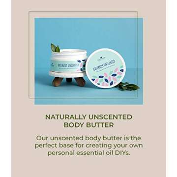 Plant Therapy Naturally Unscented Whipped Shea Body Butter 8 oz 100% Vegan, Gentle and Hydrating Base