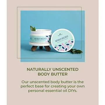 Plant Therapy Naturally Unscented Whipped Shea Body Butter 8 oz 100% Vegan, Gentle and Hydrating Base