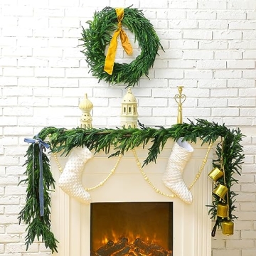 Jutom 24" Norfolk Pine Wreath for Festive Cheer