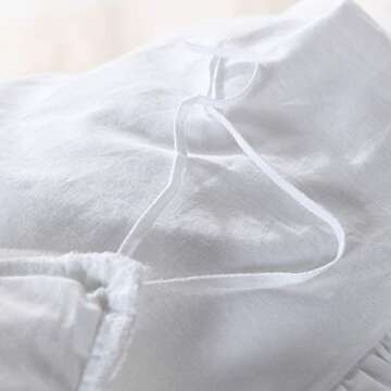 QSH White Ruffle California King Duvet Cover,100% Washed Cotton Farmhouse Shabby Boho Chic Bedding Comforter Quilt Cover Oversized Vintage Rustic French Country Aesthetic Bedding 3 Pieces