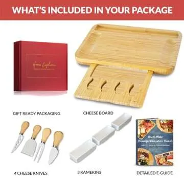 Home Euphoria Bamboo Charcuterie Board Set for Gifting