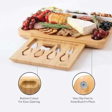 Home Euphoria Bamboo Charcuterie Board Set for Gifting