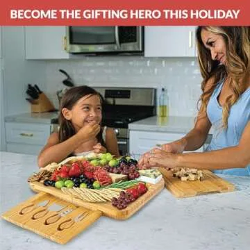 Home Euphoria Bamboo Charcuterie Board Set for Gifting