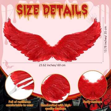 Jenaai 2 Pieces Halloween Angel Wings Feather Wings with Elastic Straps Cosplay Wings for Halloween ...