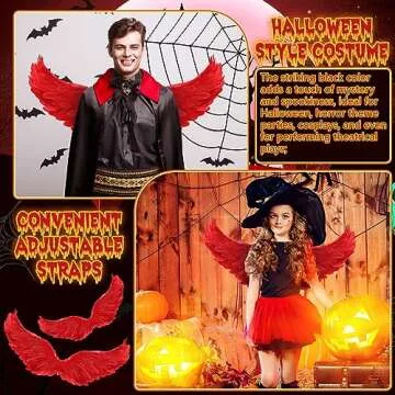 Jenaai 2 Pack Red Angel Wings for Halloween Costume