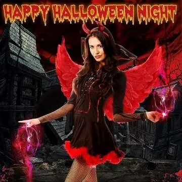 Jenaai 2 Pack Red Angel Wings for Halloween Costume