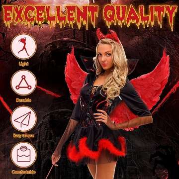 Jenaai 2 Pieces Halloween Angel Wings Feather Wings with Elastic Straps Cosplay Wings for Halloween Costume Party Women(31.5 x 15.75 Inches,Red)