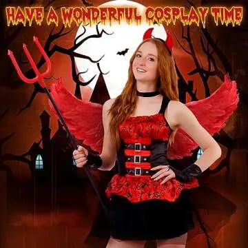 Jenaai 2 Pack Red Angel Wings for Halloween Costume