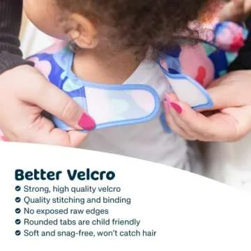 Tiny Twinkle Mess Proof Baby Bib - Waterproof Baby Apron - Machine Washable - PVC, BPA, & Phthalate Free - Great Travel Bib for Baby Eating - Baby Food Bibs (Floral Blue, Small 6-24 Months)