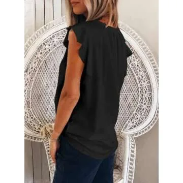 Stylish Dokotoo Women's Ruffle Cap Sleeve Tank Tops