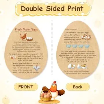 Kisston 200 Pcs Fresh Farm Eggs Handling Instructions Cards 3.5 x 2.6 Inch Reusable Egg Carton Stamp Bulk for sale sign Carton Basket Farm Business Accessories Style