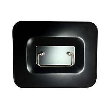 Jssmst Locking Medium Steel Cash Box with Money Tray,Lock Box,Black