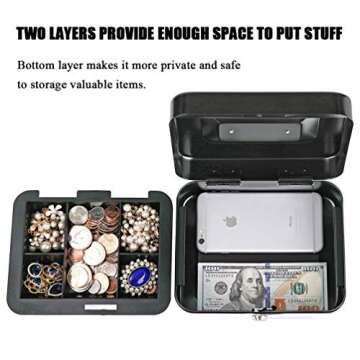 Jssmst Locking Medium Steel Cash Box with Tray