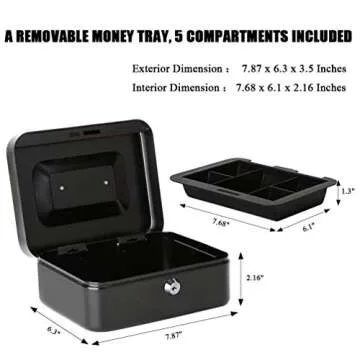 Jssmst Locking Medium Steel Cash Box with Tray