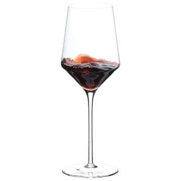BACLIFE Premium Crystal Wine Glasses, 15 oz, Hand Blown, Set of 1, Red Wine