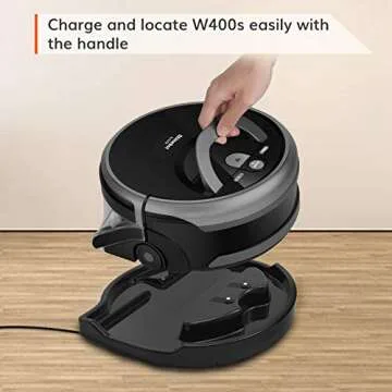 ILIFE Shinebot W400s Vacuum Mop Robot Cleaner, Wet Mopping, Floor Washing and Scrubbing, XL Water Tank, Zig-Zag Cleaning Path, for Hard Floors only
