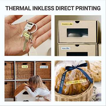 MakeID Label Tape Compatible with MakeID Label Makers L1 M1 Q1 Refills Waterproof Laminated Custom Stickers Office Labels Replacement L-16F1 0.63" x 13' (16mm x 4m)