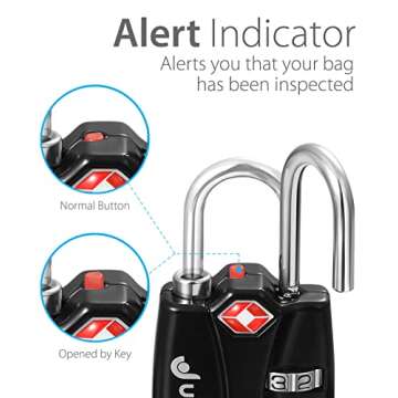 Fosmon TSA Accepted Luggage Locks for Secure Travel