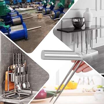 Tynulox 10Pcs Stainless Steel Round Rods for DIY Projects