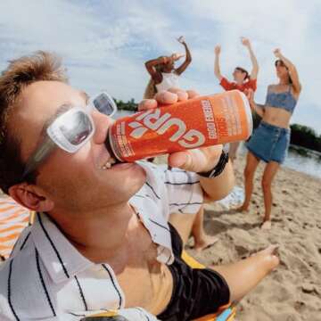 GURU Peach Mango Punch Organic Energy Drinks - Clean, Vegan Energy with Flavor!