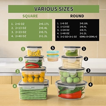 36 PCS Airtight Food Storage Containers - Stackable & Durable