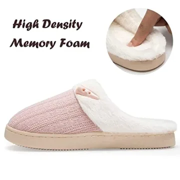 Fuzzy Memory Foam Slippers for Women - Cozy & Warm