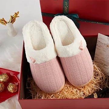 Fuzzy Memory Foam Slippers for Women - Cozy & Warm