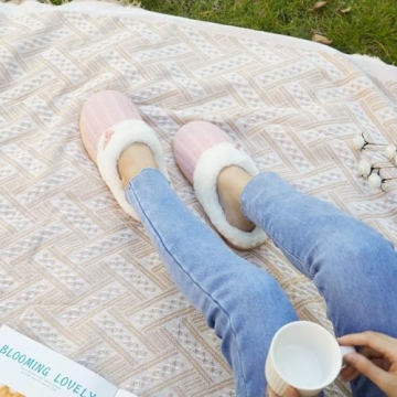 Fuzzy Memory Foam Slippers for Women - Cozy & Warm