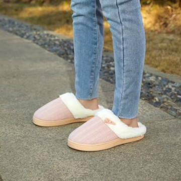 Fuzzy Memory Foam Slippers for Women - Cozy & Warm