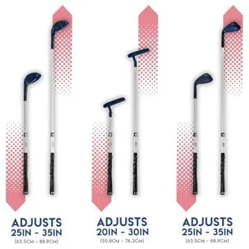 Franklin Sports PGA Tour Kids Golf Set - Youth Adjustable Plastic Golf Club Set - Kids Plastic Golf Set with Bag and Balls - Adjustable Length Clubs for Toddlers - Red & Blue