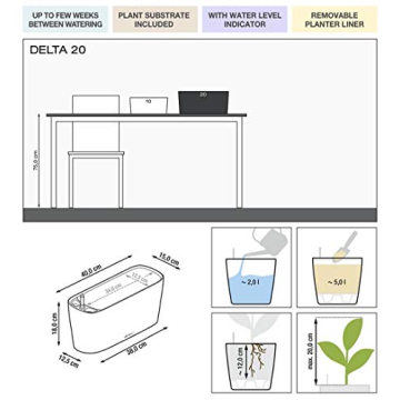 Lechuza Delta 20 Self-Watering Planter for Indoor/Outdoor