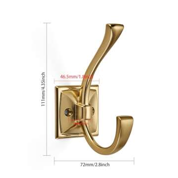 khtumeware Vintage Wall Hooks,5 Pack Coat Hooks Hardware Towel Hooks for Hanging Coats Champagne Bronze Robe Hooks Wall Mounted with Screws for Key, Towel, Bags, Cup.