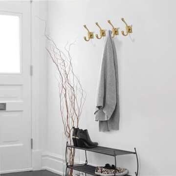 khtumeware Vintage Wall Hooks,5 Pack Coat Hooks Hardware Towel Hooks for Hanging Coats Champagne Bronze Robe Hooks Wall Mounted with Screws for Key, Towel, Bags, Cup.