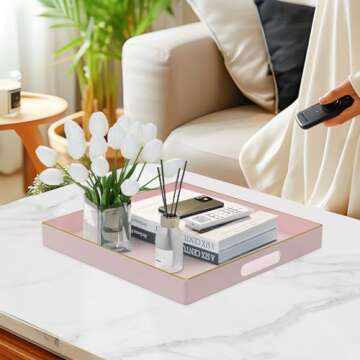 MAONAME Decorative Pink Tray - Stylish & Versatile