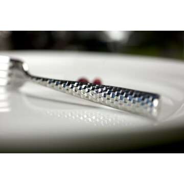 Fortessa Lucca Faceted 12-Piece Stainless Steel Spoon Set - Elegant & Durable