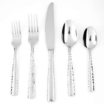 Fortessa Lucca Faceted Stainless Steel 12-Piece Spoon Set